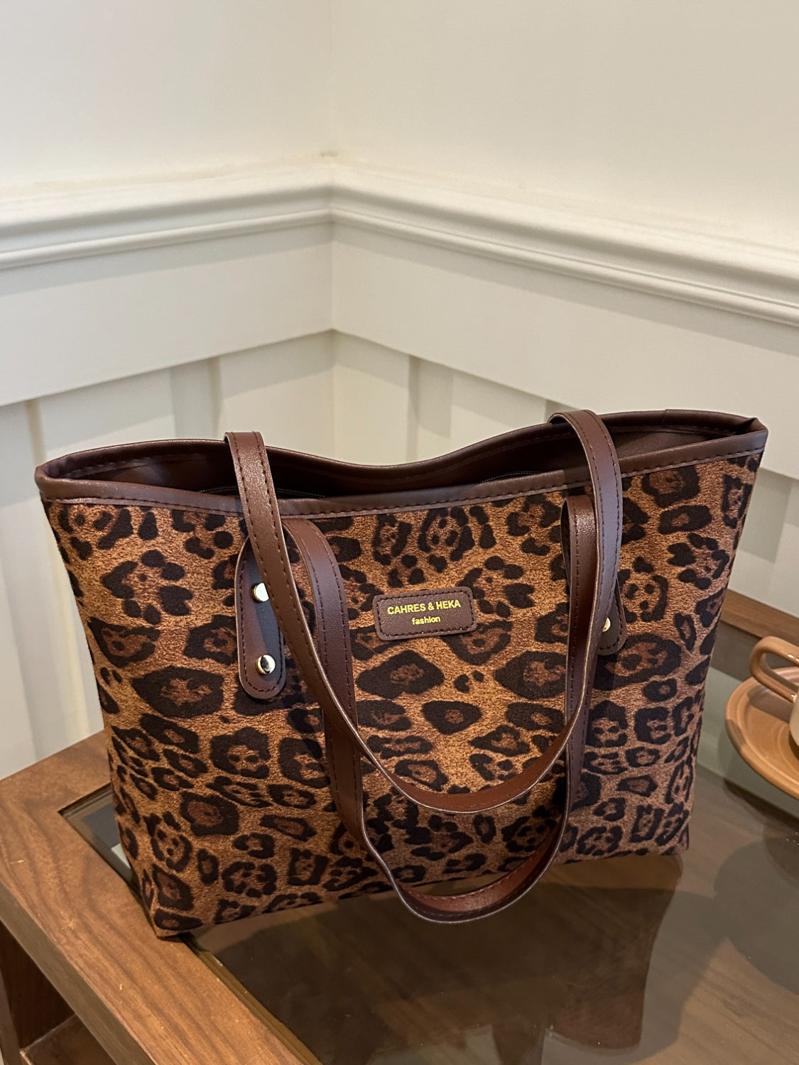 Leopard Polyester Tote Bag